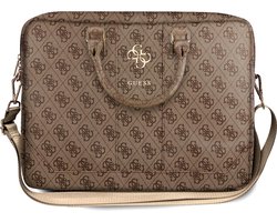 Guess 15 Inch PU Leather Laptop- en Tablettas - Big 4G Logo - Bruin