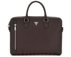 GUESS business tas met laptopvak Torino Laptop Bag Dark Brown donkerbruin