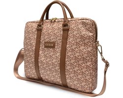 Guess G-Cube Stripes Laptoptas voor o.a. Notebooks (16 Inch) - Bruin