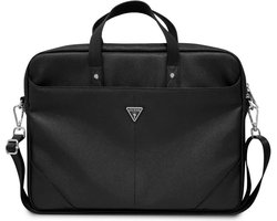 Guess Saffiano Triangle Logo Laptoptas (15"/16") - Zwart