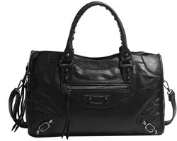 Handtas - Schoudertas - Zakelijke reistas - Effen kleur - Eenvoudig - PU-leer - Met afneembare schouderriem - Zwart