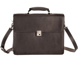 HAROLD'S Leren Business tas Laptoptas met laptopvak Country Notebook Briefcase Brown Donkerbruin