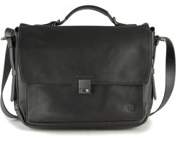 HAROLD'S Leren Business tas Laptoptas met laptopvak Ivy Lane Notebook Briefcase Black Zwart