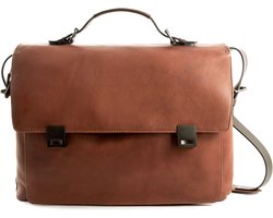 HAROLD'S Leren Business tas Laptoptas met laptopvak Ivy Lane Notebook Briefcase Cognac Bruine