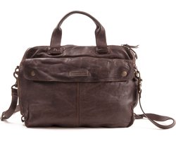 HAROLD'S Leren Business tas Laptoptas met laptopvak Submarine Businessbag Brown Donkerbruin