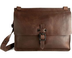 HAROLD'S Leren Business tas Schoudertas Aberdeen Messengerbag Brown Donkerbruin