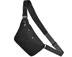 Heren Sling Borsttas Schouder Crossbody Tas Anti Cross Body Tassen Messenger Bag Sport Leisure Borst Tas voor Mannen (Zwart), Zwart, Maya Bay Shirt met korte mouwen en klassieke pasvorm