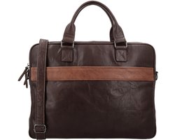 Hide & Stitches Donau Laptoptas - Werk - A4 - Papier - Laptop - 15.6 inch - School - 100% Leer - Donkerbruin