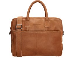 Hide & Stitches Hunter Laptoptas 15,6 inch - Business Tas - Schoudertas - 100% Leer - Cognac.