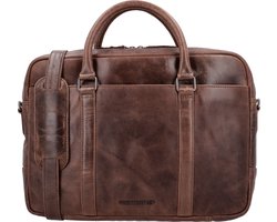 Hide & Stitches Next Navajo Laptoptas 15,6 inch - Premium Leder - Business - 100% Leer - Donkerbruin