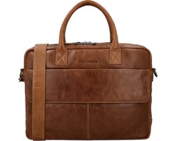 Hide & Stitches Porto Laptoptas 15,6 inch - 100% Leder - Premium Bussiness Tas - 100% Leer - Bruin.