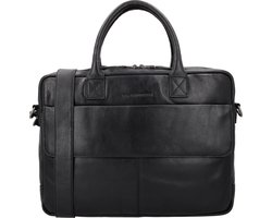 Hide & Stitches Porto Laptoptas 15,6 inch - 100% Leder - Premium Bussiness Tas - 100% Leer - Zwart.