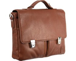 Hidesign lederen aktetas 'Jean' cognackleur