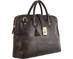 Hidesign lederen laptoptas/ aktetas 'Hartford' bruin