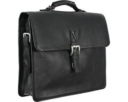 Hidesign lederen laptoptas 'Bertrand' zwart