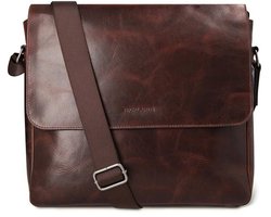 Highlands Leather Lewis Schoudertas – Premium Leren Laptoptas – Handgemaakt & Duurzaam – Professioneel, Elegant & Functioneel – Geschikt voor 13,5 inch Laptop – 34x29x6,5 cm – Donkerbruin