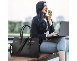 Ibenzoa® Luxe Dames Laptoptas met Grote Capaciteit en Verstelbare Schouderriem voor Werk en Reizen
