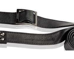 Josephine Osthoff 730 Leren Schouderriem – Verstelbaar 70–135 cm – 3 cm breed – Metalen Karabijnhaken – Zwart/Antraciet