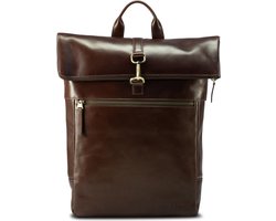 JOST Leren Laptop rugzak Rugzak met laptopvak Skagen Kurier Backpack Redbrown Donkerbruin