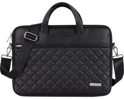 Laptophoes 13.3 Inch DG - Laptoptas met Schouderriem - Voor Dames & Heren - Laptop Sleeve met Handvat - Leer Style Zwart