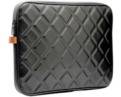 Laptophoes, Laptoptas 16 inch, Laptoptas Leer, Pu Leren Laptoptas, Laptophoes 16 inch, Laptoptas Dames, Schokbestendig Laptop Hoes, Laptoptas Heren, Waterafstotend Laptop Case, Laptoptas Geschikt Voor Macbook, Laptop Cover, ZWART, VIERKANTPATROON