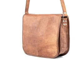 Laptoptas 15 inch – Cognac Bruin Urban Vintage 100% Echt Leer Satchel Tas | 37 x 27 x 10 cm – Handgemaakte Crossbody Tas – Messengertas Echte Leder Almeria Model 030