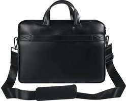 Laptoptas 15,6 inch Leren Laptoptas - Tas - Geschikt voor: Macbook Hoes - 15.6 inch - Laptoptas - Laptophoes - Zwart