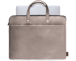 Laptoptas - Aktetas - Werktas - 14 inch - 40 x 31 cm - Gerecycled leer - Bruin