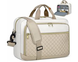 Laptoptas - Dames - 17,3 inch Laptoptas - Ultralicht Schoudertas - Computertas met RFID vakken - Zakenreis - School - Khaki - Sjtoer