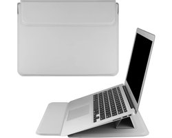 laptoptas- Laptoptas dames-15-16 inch laptophoes - PU-leren hoes - Compatibel met nieuwe modellen - Beschermhoesvak - Waterdicht en schokbestendig, verstelbare magnetische gesp - Standaard - Muis voor laptop - Computerhoes (lichtgrijs - 40*29)