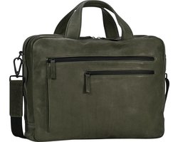 Leonhard Heyden Den Haag laptoptas 2-vaks 15 inch - Olijf