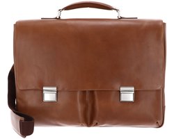 LEONHARD HEYDEN Leren Afzonderlijke gevallen Business tas met laptopvak Chicago Briefcase 2 Compartments Brown Bruine