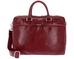 LEONHARD HEYDEN Leren Business tas met laptopvak Cambridge Zipped Briefcase 2 Compartments Red Donkerrood
