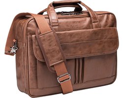Leren Aktetas Handgemaakte Messenger Tas voor Heren met Laptopvak