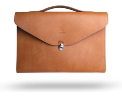 Leren Aktetas - Laptoptas - 13/14 inch - Bruin - 36 x 24 x 2,5 CM