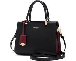 Leren dames boekentas met comfortabele voering en meerdere vakken