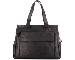 Leren Laptop Schoudertas - Yosemite - Zwart