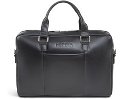 Leren Laptoptas Heren 15,6 / 16 inch – Luxe Aktetas & Werktas met Tabletvak en Trolleyband – Echt Leer – Zwart – Negotia Sorel