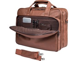 Leren Laptoptas Heren Messenger Tas Schoudertas voor 17.3 Inch Laptop