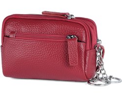 Leren Sleuteltas, Draagbare Vintage Sleutelhouder, Multifunctionele Sleuteltas met Rits voor Mannen en Vrouwen, Ideaal voor Auto- en Huissleutels