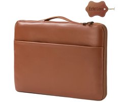 Lopoleis® Leren Laptoptas 14 inch – Bruin – Luxe Laptophoes – Laptop sleeve – Geschikt voor Macbook Air & Pro 13 inch & 14 inch – Echt leer