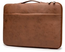 Lopoleis® Leren Laptoptas 14 inch – Bruin – Luxe Laptophoes – Laptop sleeve – Geschikt voor Macbook Air & Pro – PU leer – 14 inch – Bruin