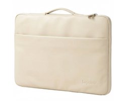 Lopoleis® Leren Laptoptas 14 inch – Luxe Laptophoes – Laptop sleeve – Geschikt voor Macbook Air & Pro – PU leer – 14 inch – Beige
