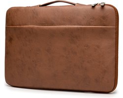 Lopoleis® Leren Laptoptas 15.6 inch – Bruin – Luxe Laptophoes – Laptop sleeve – Geschikt voor Macbook Air & Pro – PU leer