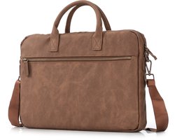Lopoleis® Leren Laptoptas 15.6 inch – Bruin – Schoudertas – Luxe Aktetas – Laptophoes – Laptop sleeve – PU leer – Bruin
