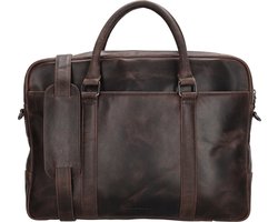 Lundholm luxe leren laptoptas 15 inch leer Bruin werktas schoudertas mannen aktetas - Werktas mannen echt leer - mannen cadeautjes - Luxe - Bruin