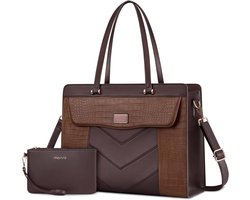 Luxe PU-leren Tote Tas voor Dames - 15,6 inch Laptoptas voor Werk en Kantoor - Waterdicht