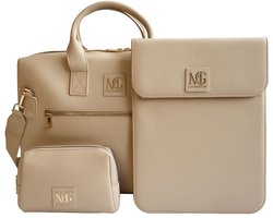 MAEVY GAILLARD - Luxe laptoptas - Echt leer - Gratis etui en sleeve - Hoge kwaliteit - Tot 16 inch