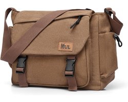 Men's Shoulder Bag – Sturdy Canvas Messenger Bag with Multiple Pockets & Adjustable Strap, Vintage Crossbody Bag - ShopVlot
