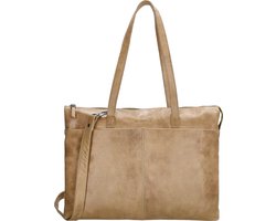 MicMac Bags Porto Laptoptas 15,6 inch (34.5x19.4 cm) - Taupe - 100% Leer